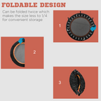 40" Foldable Mini Fitness Trampoline Rebounder Adjustable Foam Handle