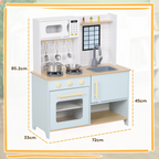 AIYAPLAY Play Kitchen, Kids Kitchen Playset with Light & Sound Stove
