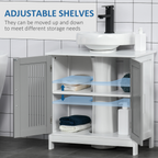 Modern Under Sink Cabinet with 2 Doors, Bathroom Vanity Unit, White