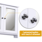 kleankin Wall-mounted Cabinet Mirror Door Bathroom Organiser Living Room White