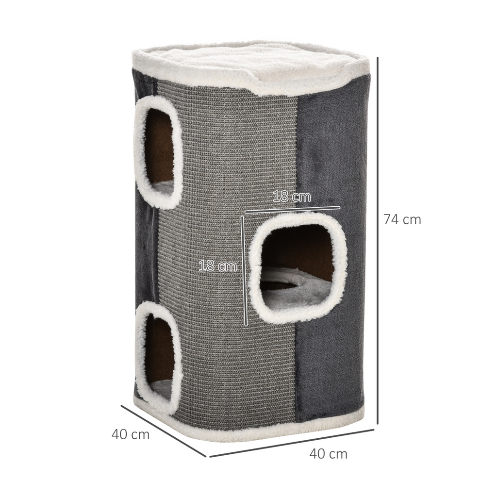 Cat Barrel Kitten Tree Tower Sisal Scratching Furniture Climbing Frame