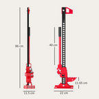 33" 3 Tonne High Lift Farm Jack for 4x4 Tractors Trucks, Red