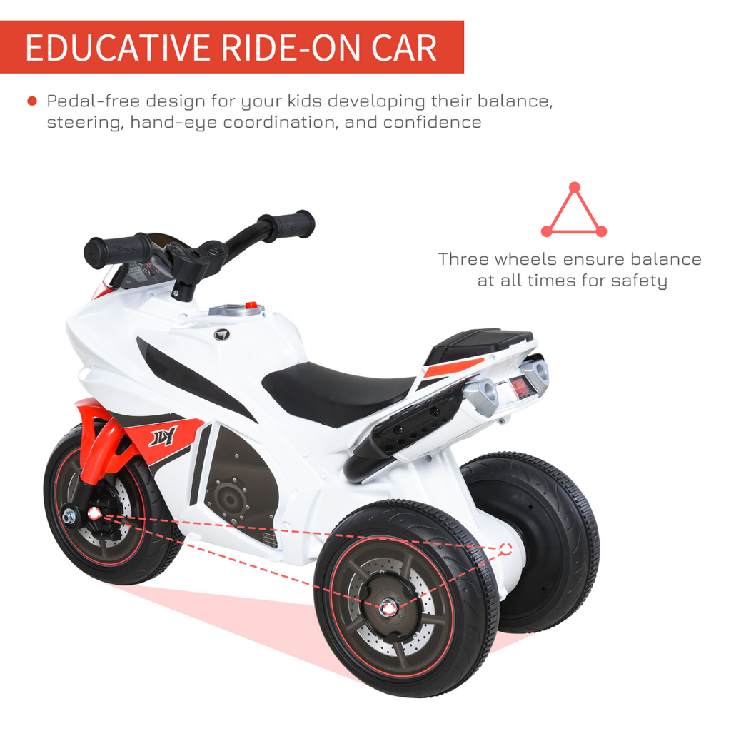 Kids Ride-On Police Bike 3-Wheel Vehicle with Music Lights 18-36 Mths