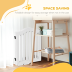 Three-Panel Freestanding Wooden Dog Gate with Support Feet