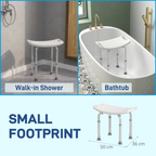 Mobility Shower and Bath Stool Bench with Non-Slip Aluminum Frame HOMCOM