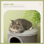 Cat Barrel Kitten Tree Tower for Indoor Cats, Covered with Sisal, Cosy Platform