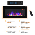 1000W/2000W LED Electric Fireplace Automatic Function Remote Timer Safe