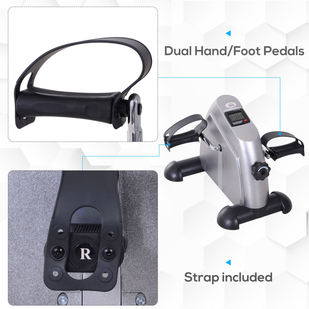 Mini Exercise Bike Portable Pedal Manual Machine Indoor Fitness Silver