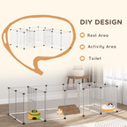Pet Playpen, 18 Panels DIY Small Animal Cage for Guinea Pigs Hedgehogs