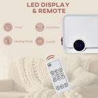Wall Mounted Downflow Ceramic Heater with 12h Timer, Remote