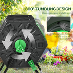 Outsunny 130L Compost Bin Dual Chamber Rotating Composter with Ventilation Holes