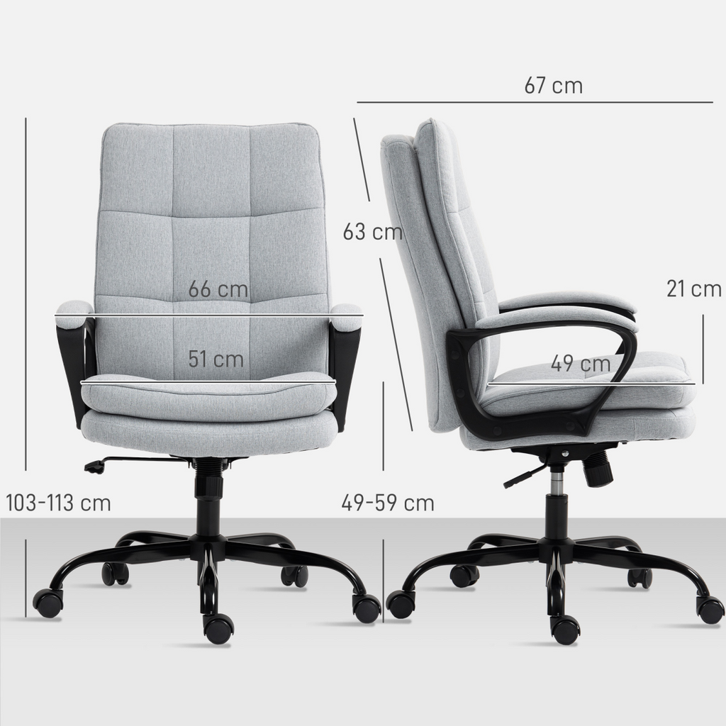 Fabric Office Chair, Computer Desk Chair for Home, Light Grey