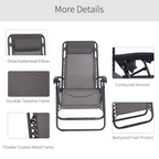 Metal Frame Zero Gravity Lounger w/ Head Pillow for Patio Decking  Outsunny
