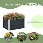 Raised Garden Bed, Elevated Planter Box & Gloves, Grey