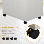 Microwave Cart on Wheels Utility Trolley 97x60.4x40.3cm, White