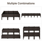 6-pcs Raised Flower Bed Stackable Vegetable Herb Box with Drainage Holes