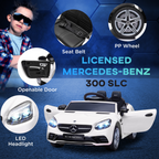 Benz 12V Kids Electric Ride On Car with Remote Control Music White