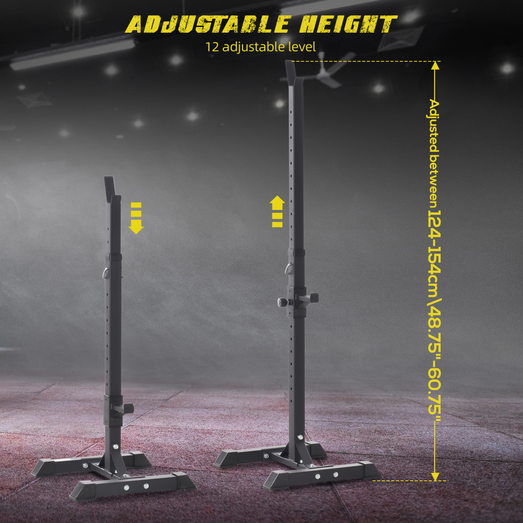 Power Rack Weight Stand Bar Barbell Squat Stand Spotter Home GYM HOMCOM
