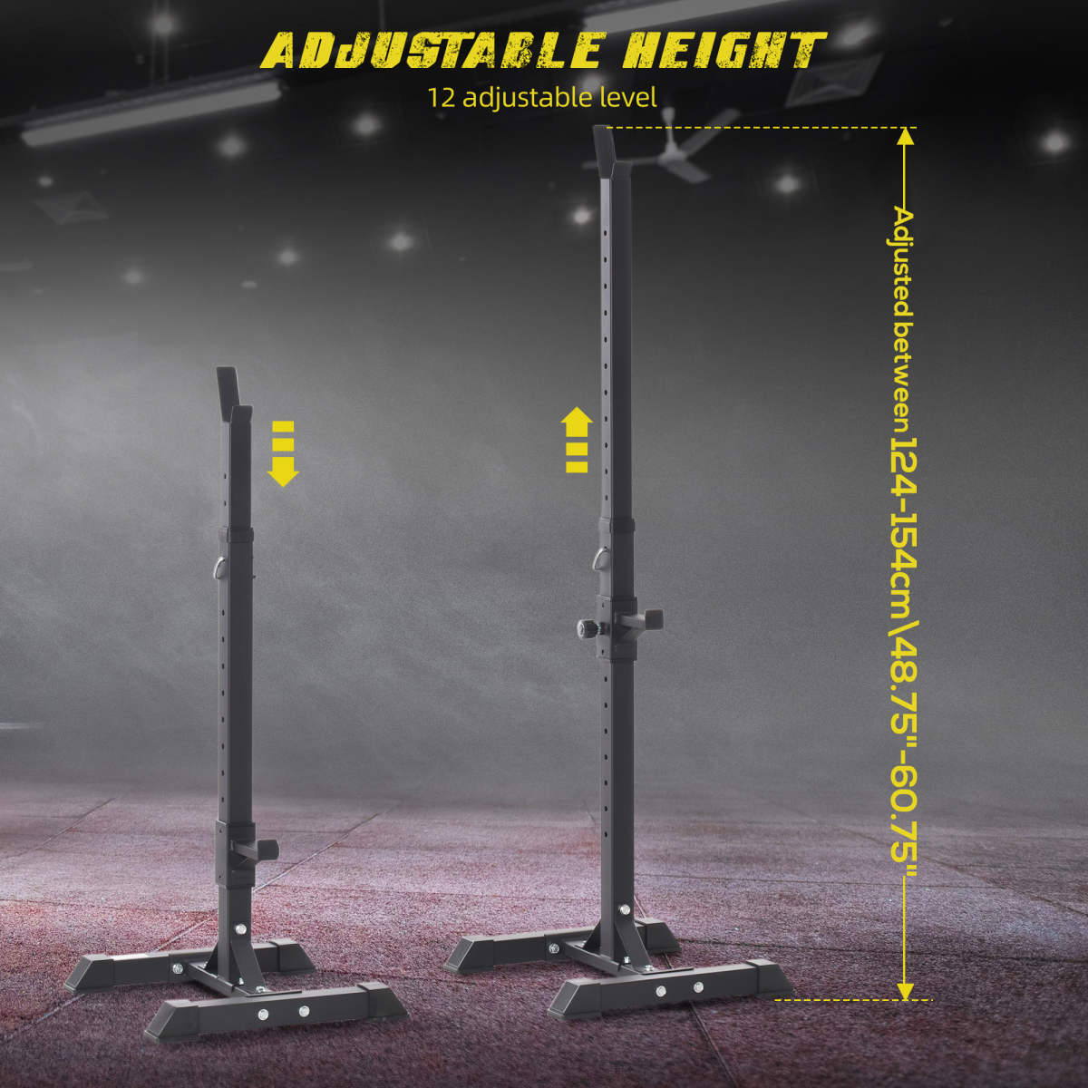Power Rack Weight Stand Bar Barbell Squat Stand Spotter Home GYM HOMCOM