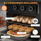 HOMCOM Air Fryer Oven 20L Mini Oven Countertop Convection Oven 1400W Black
