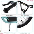 90-96cm Kids Kick Scooter Adjustable Handlebar Inflatable Wheels Blue