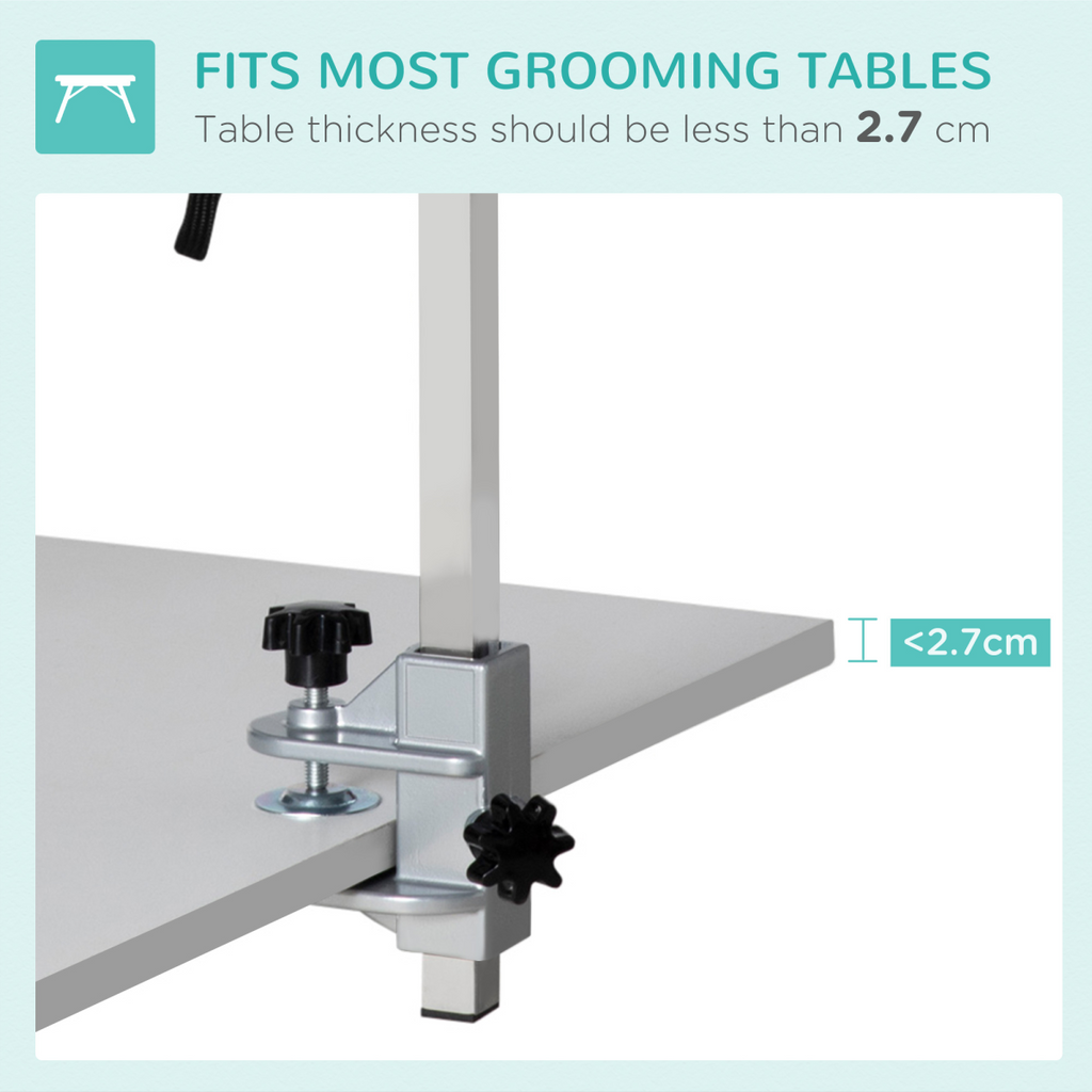 Adjustable Pet Grooming Arm Foldable Grooming Holder with Clamp, for Medium Dogs