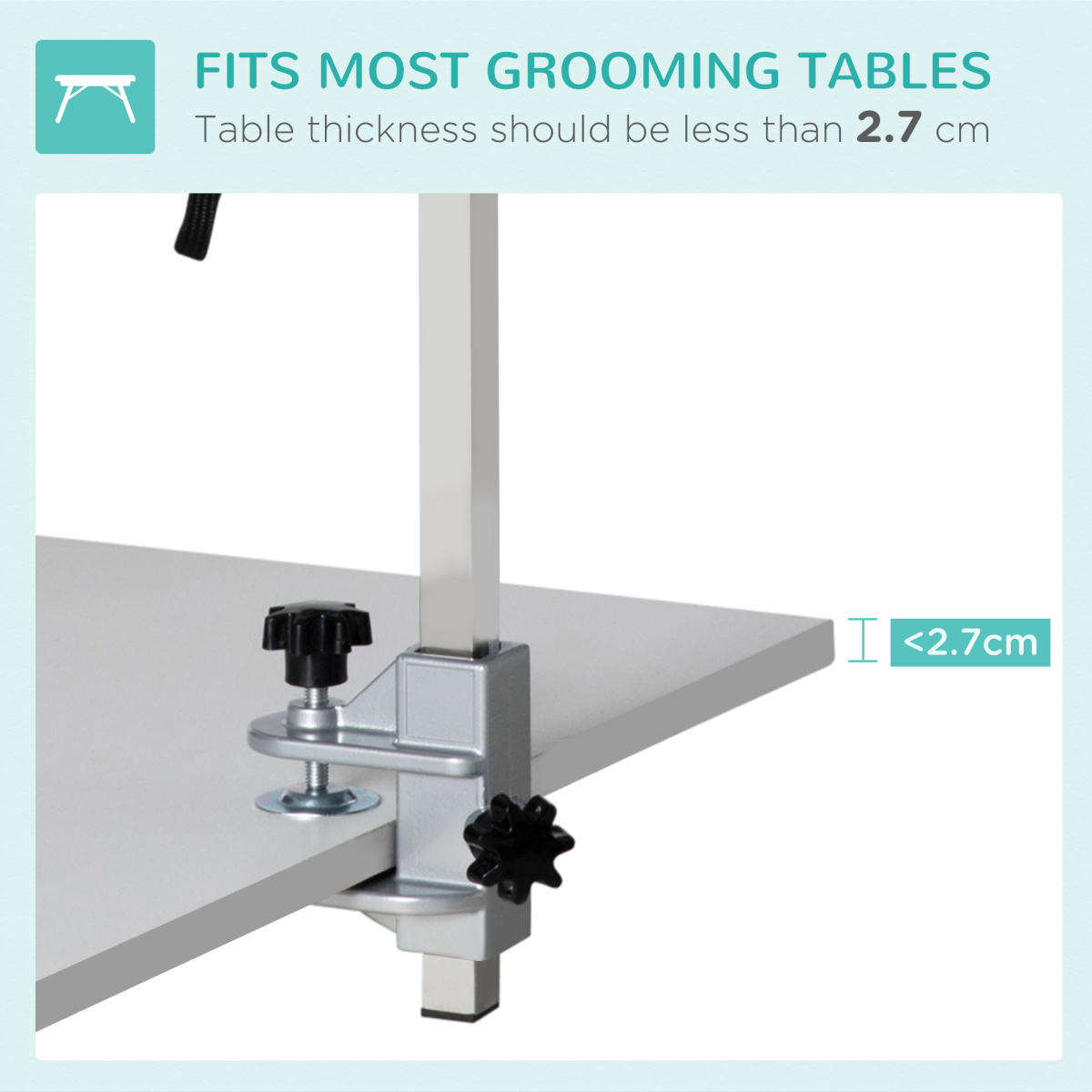 Adjustable Pet Grooming Arm Foldable Grooming Holder with Clamp, for Medium Dogs