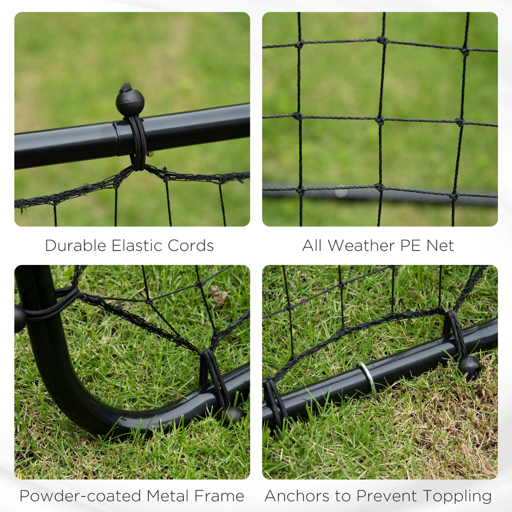 Rebounder Net Goal for Kids Adults Baseball Football Training Black