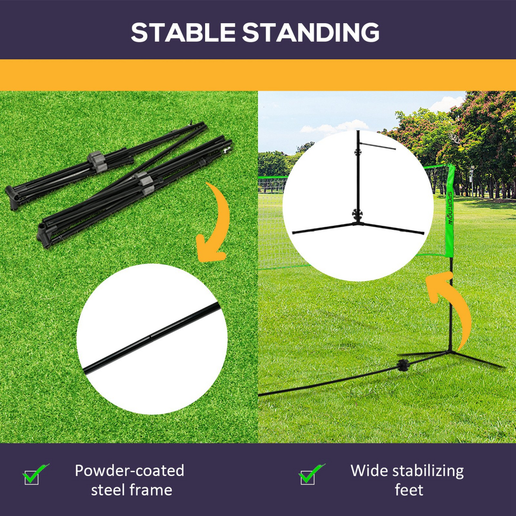SPORTNOW Badminton Net Set, Height Adjustable Net for Pickleball, Volleyball