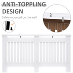 Radiator Cover Painted Slatted MDF Cabinet Lined Grill 152x19x81cm