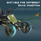 Pedal Go Kart Ride On Racer Hand Brake EVA Tyre Adjsuatble Seat Green