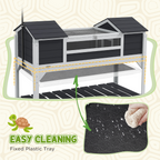 PawHut Tortoise House with Adjustable Lamp Holder, Openable Lid, Dual Main Houses