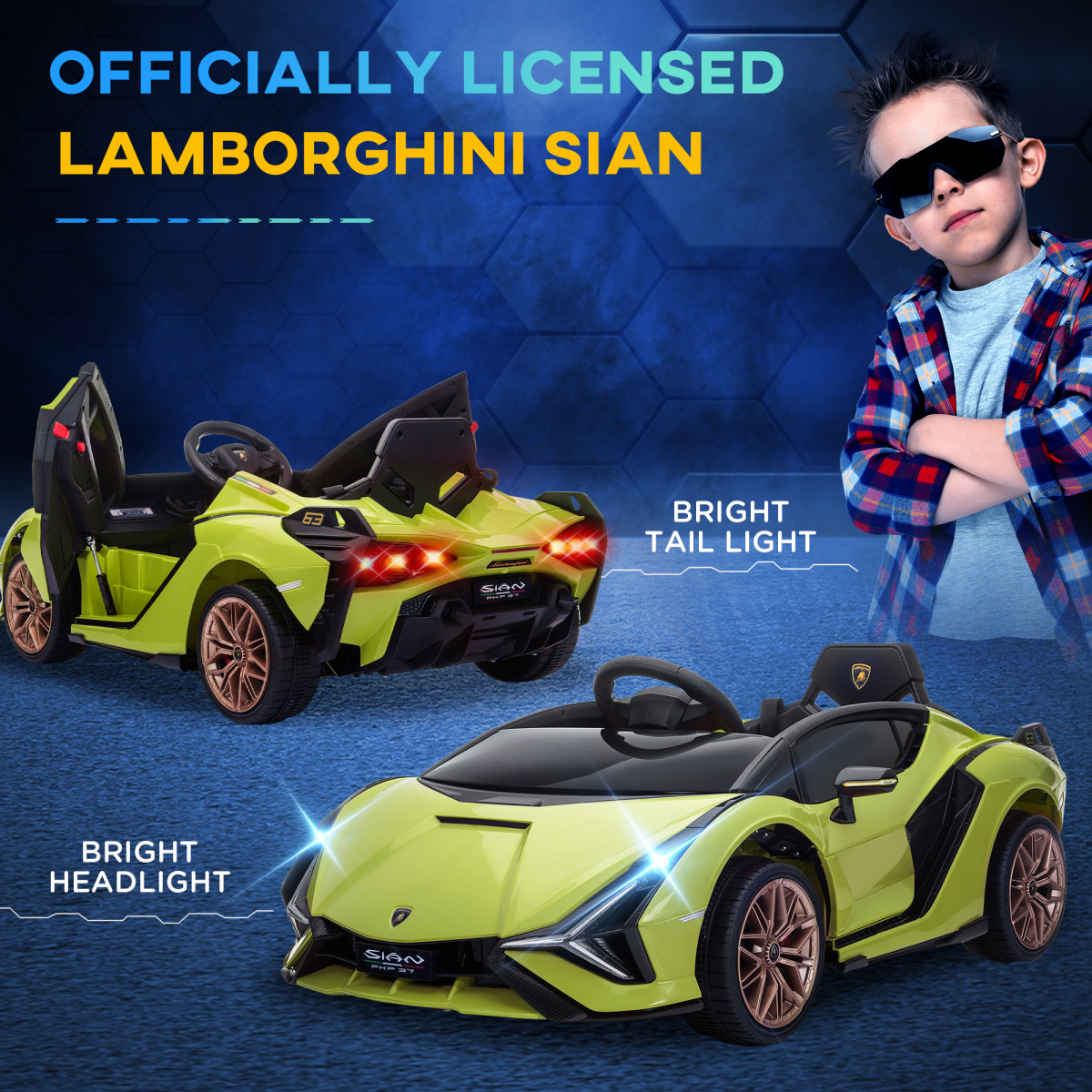 Lamborghini SIAN 12V Kids Electric Ride On Car Toy with Remote Control