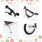 90-96cm Kids Kick Scooter Adjustable Handlebar Inflatable Wheels White