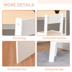 Two-Piece Kids Desk and Chair Set Children Study Table with Storage