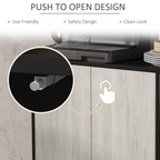 Sideboard Storage Cabinet for Living Room with Adjustable Shelves Black