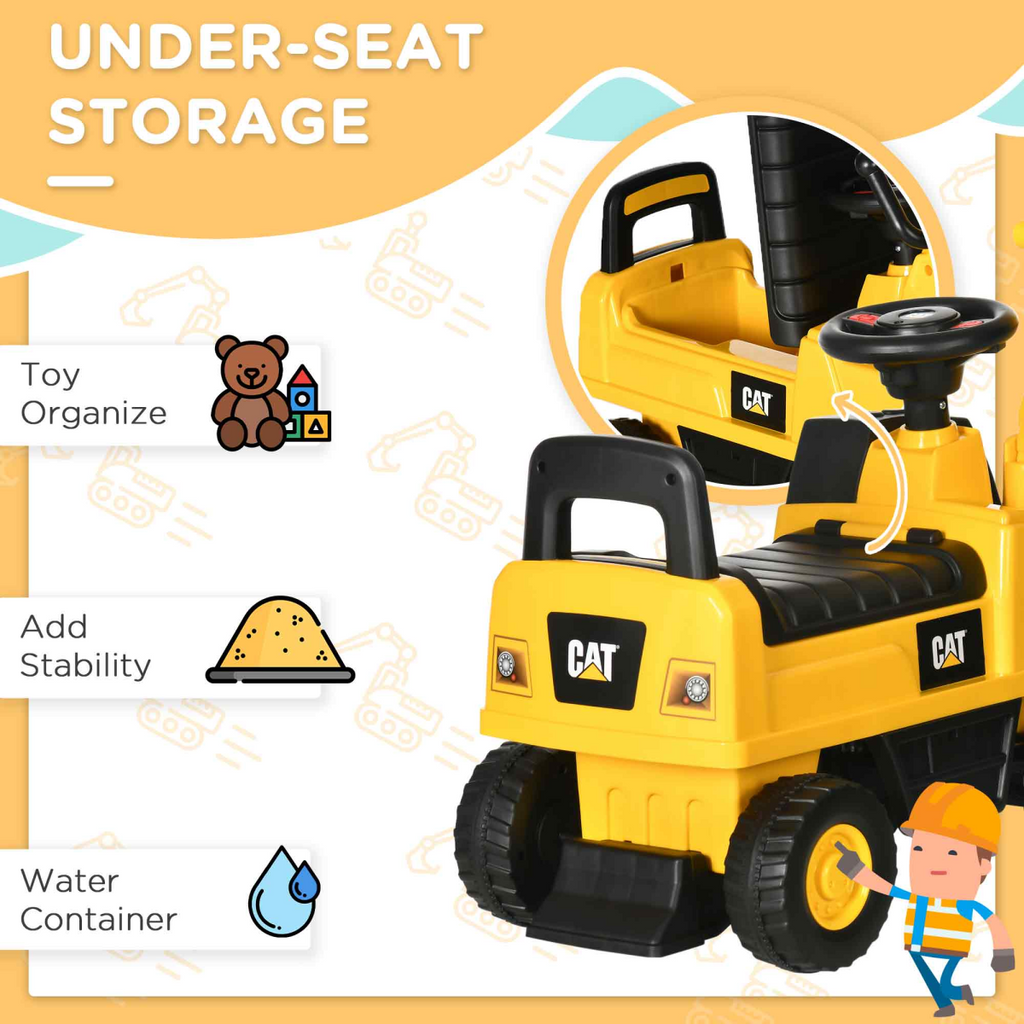 CAT Licensed Kids Construction Ride-On Digger with Shovel, for 1-3 Years