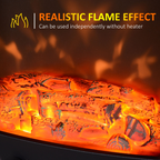 Electric Heater Freestanding Fireplace Artificial Flame Tempered Glass Casing
