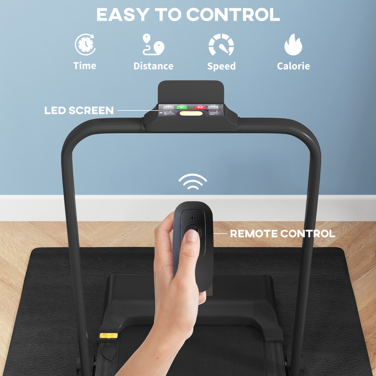 HOMCOM 2.5HP Folding Treadmill Walking Pad with Remote Control, 1-10KM/H