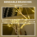 4ft Artificial White Birch Tree Light 72 Warm White Pre-Lit LED Light
