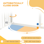 PawHut Pressure Fit, Safety Gate Dog Gate with Small Cat Door Opening, 74-80cm