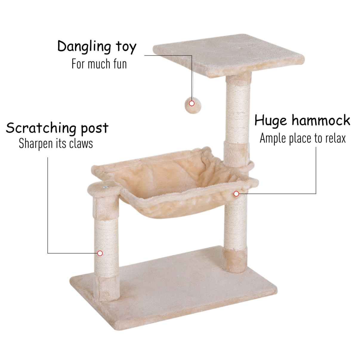 Cat Activity Tree Kitten Play Tower Palace Two-Tier with Sisal Scratching Post