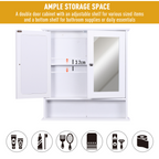 kleankin Wall-mounted Cabinet Mirror Door Bathroom Organiser Living Room White