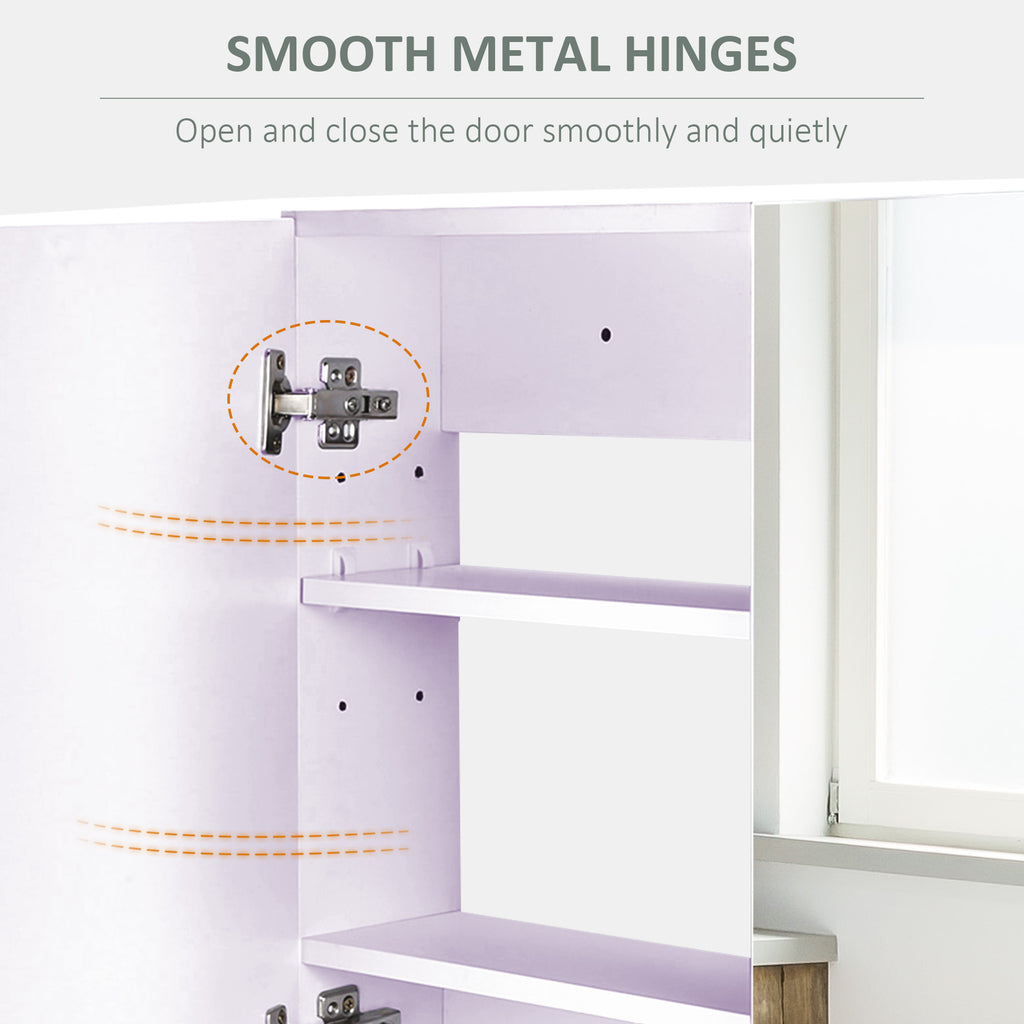 Mirror Cabinet Double Door Wall Mounted Modern Storage Unit Bathroom