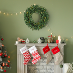 55CM Pre-lit Christmas Wreath 50 Warm White LED Ideal Xmas Artificial Door Deco
