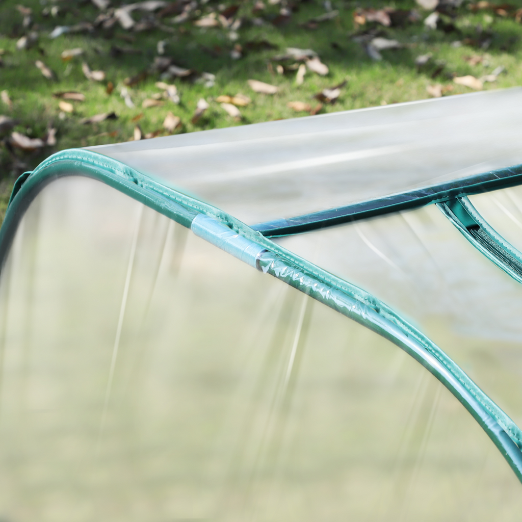 Outsunny Tunnel Greenhouse Steel Frame with Zipper Doors, Clear