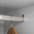 2 Door Wardrobe White Wardrobe with Drawers and Hanging Rod for Bedroom