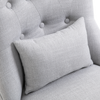 Fabric Single Sofa Dining Chair Upholstered W/ Pillow Solid Wood Leg Living Room
