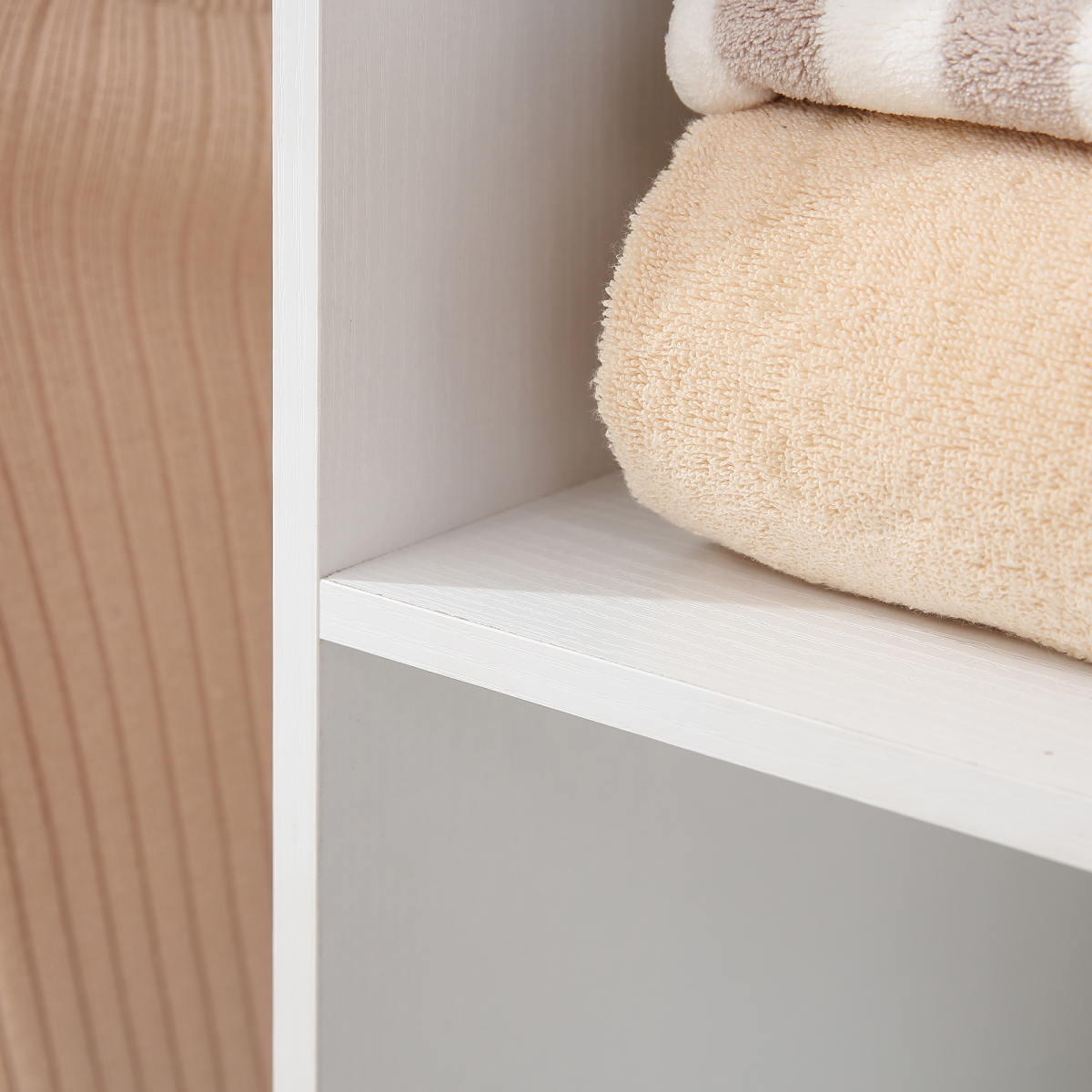 Mobile Double Open Wardrobe with Clothes Hanging Rail Colthing White