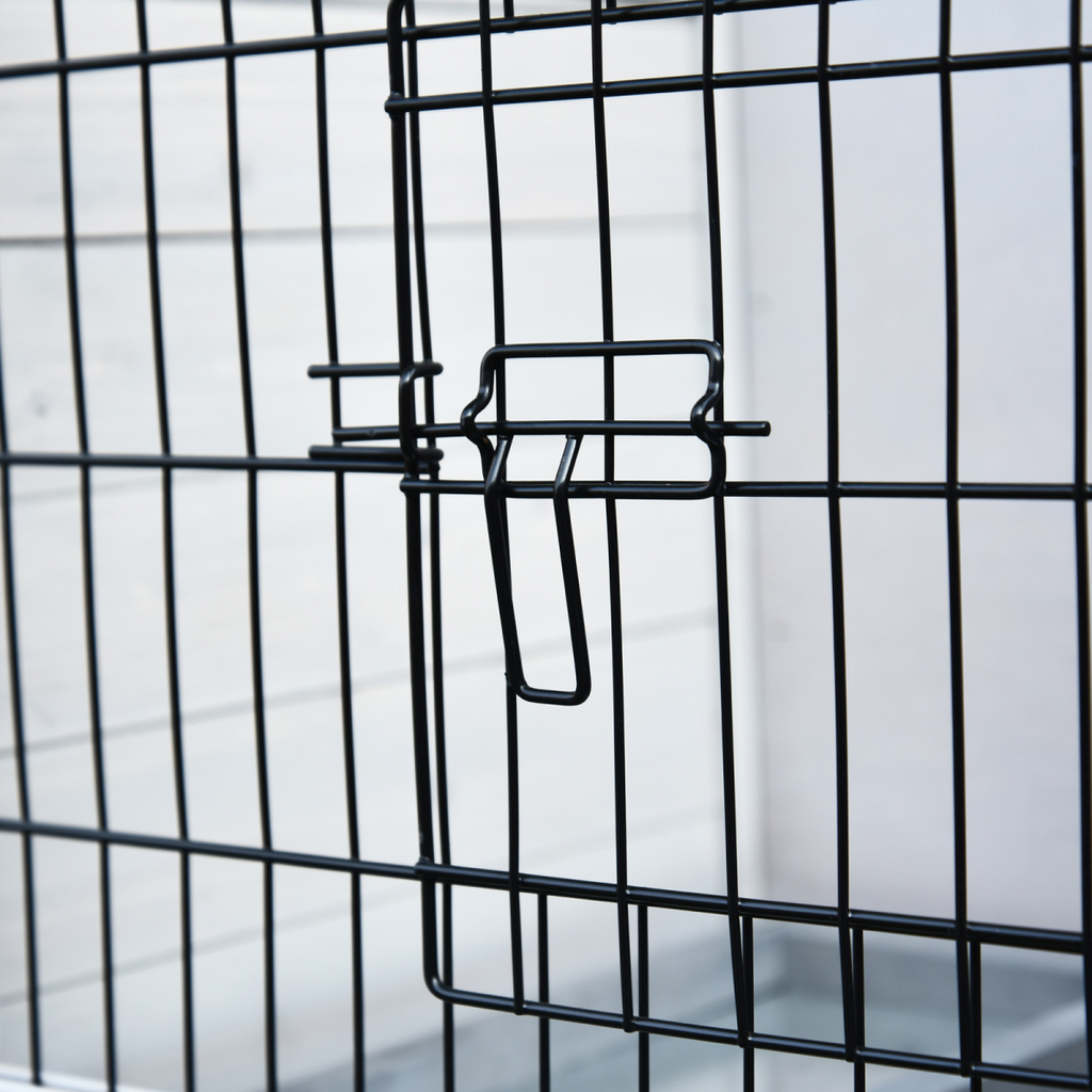 Rabbit Hutch and Run with Removable Tray Openable Top for Indoors & Outdoors Grey